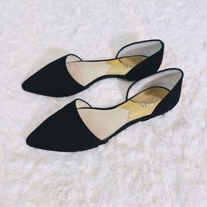 MICHAEL KORS Julieta Black Suede
D'Orsay Flats Size 10